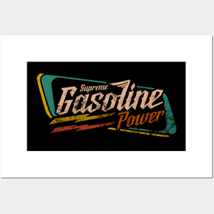 Gasoline supreme racing distressed design brand logo Posters and Art